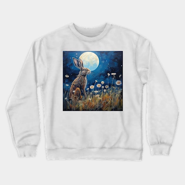Moonlit Reverie: The Hare's Serenity 01 Crewneck Sweatshirt by thewandswant